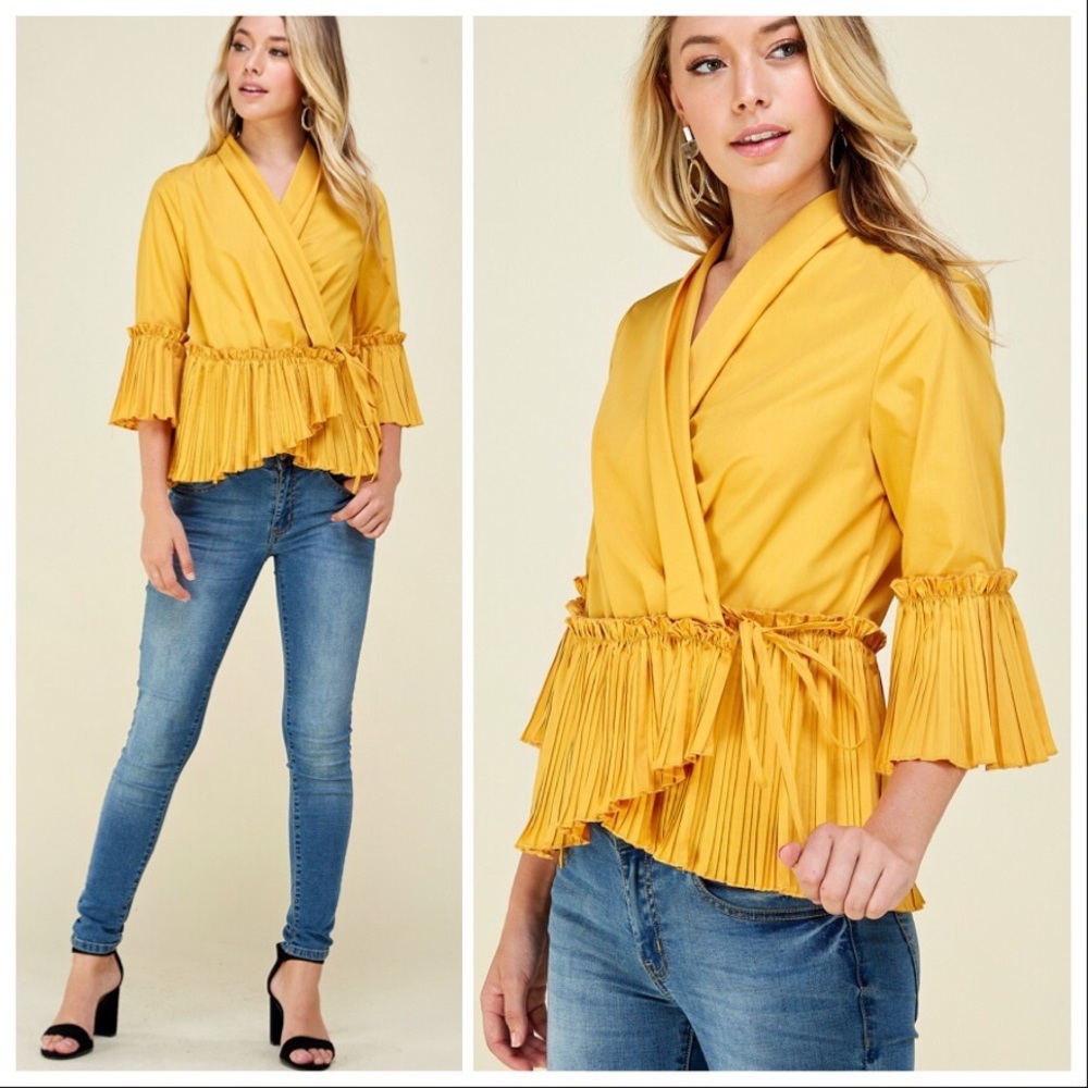 The Josie Wrap & Pleating Top - Picture 3 of 8